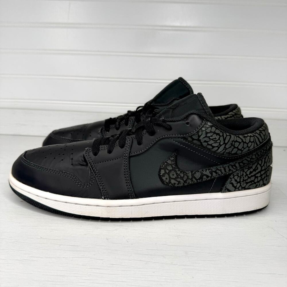 Nike Air Jordan 1 Low Elephant Print Black Grey White FB9907-001 Men’s Size 11.5